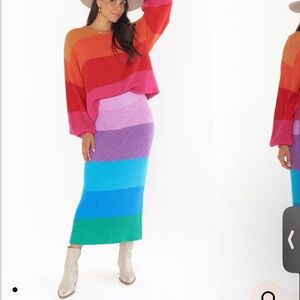 Show Me Your Mumu Pippa Colorful Striped Skirt